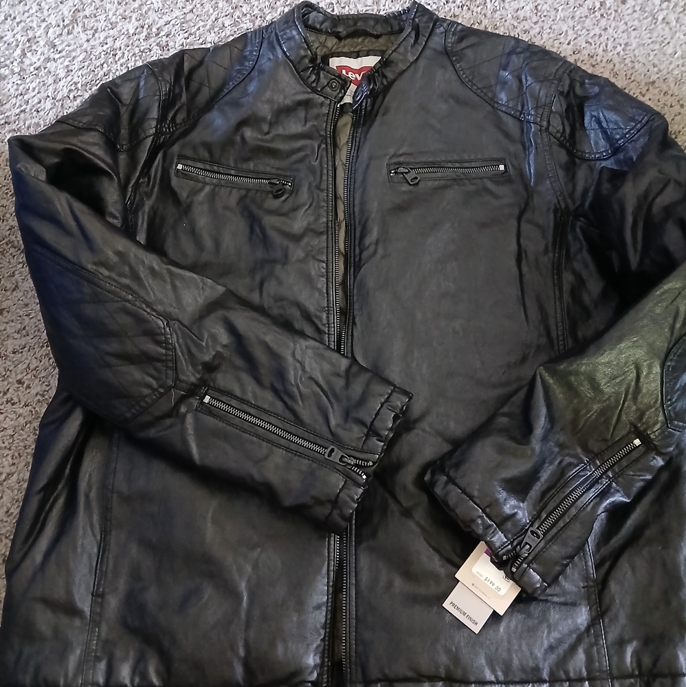 Levi's Men's Black Lightweight Pleather Jacket